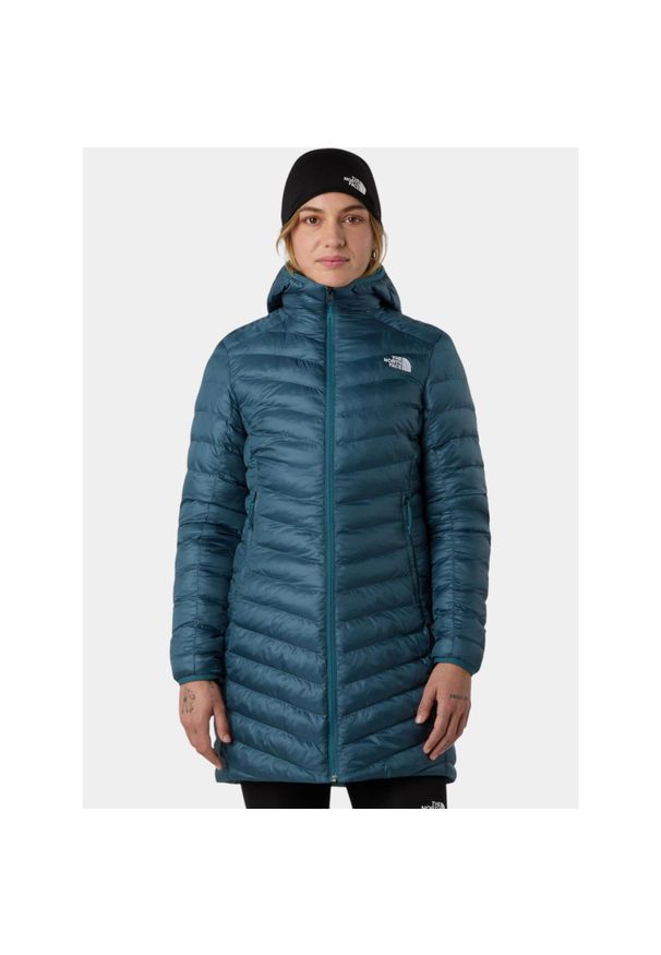 Płaszcz Zimowy Damski The North Face W Huila Synth. Kolor: niebieski. Materiał: puch. Sezon: zima. Sport: turystyka piesza