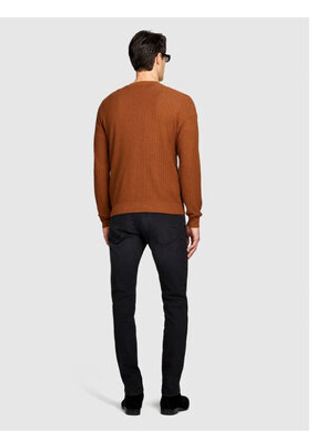 Sisley Sweter 1041T102A Brązowy Regular Fit. Kolor: brązowy. Materiał: syntetyk