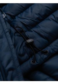 Ombre Clothing - Męska pikowana kurtka z dwoma zapięciami - granatowa V1 - Rozmiar: M. Okazja: na co dzień. Kolor: niebieski. Materiał: nylon, tkanina, poliester, materiał. Wzór: gładki, aplikacja. Styl: klasyczny, casual, elegancki #7