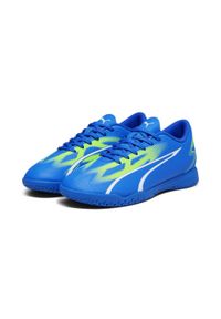 Puma - Buty piłkarskie dziecięce PUMA Ultra Play IT Jr. Zapięcie: sznurówki. Kolor: niebieski, wielokolorowy, zielony, biały. Materiał: materiał, syntetyk. Szerokość cholewki: normalna. Sport: piłka nożna