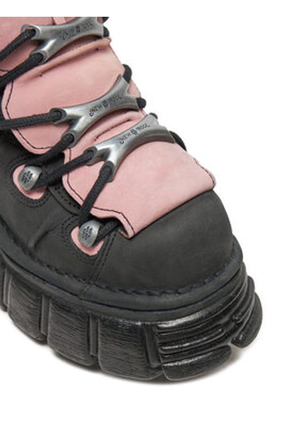 NEW ROCK Sneakersy M-106-C26 Czarny. Kolor: czarny. Materiał: skóra, nubuk