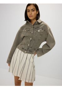 Reserved - Plisowana spódnica mini - złamana biel. Materiał: tkanina, len, wiskoza #1