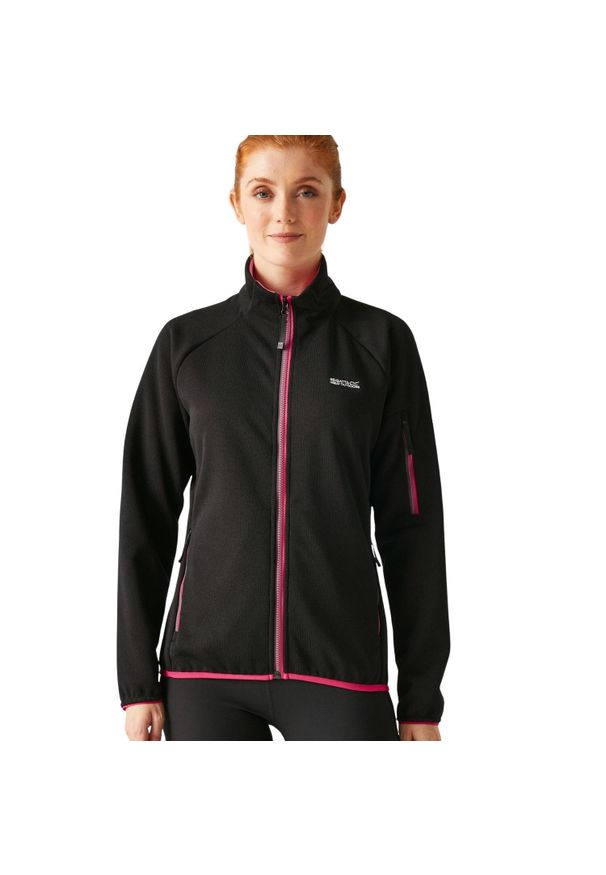Bluza turystyczna polarowa damska Regatta Ravenhill. Kolor: czarny. Materiał: poliester. Styl: sportowy. Sport: turystyka piesza
