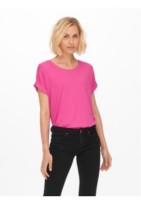 only - ONLY T-Shirt 15106662 Różowy Regular Fit. Kolor: różowy. Materiał: wiskoza #1