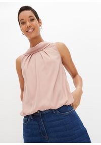 bonprix - Bluzka bez rękawów. Kolor: różowy. Długość rękawa: bez rękawów #1