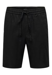 Only & Sons Szorty materiałowe 22024967 Czarny Loose Fit. Kolor: czarny. Materiał: bawełna