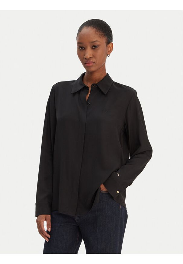 TOMMY HILFIGER - Tommy Hilfiger Koszula WW0WW48180 Czarny Regular Fit. Kolor: czarny. Materiał: wiskoza