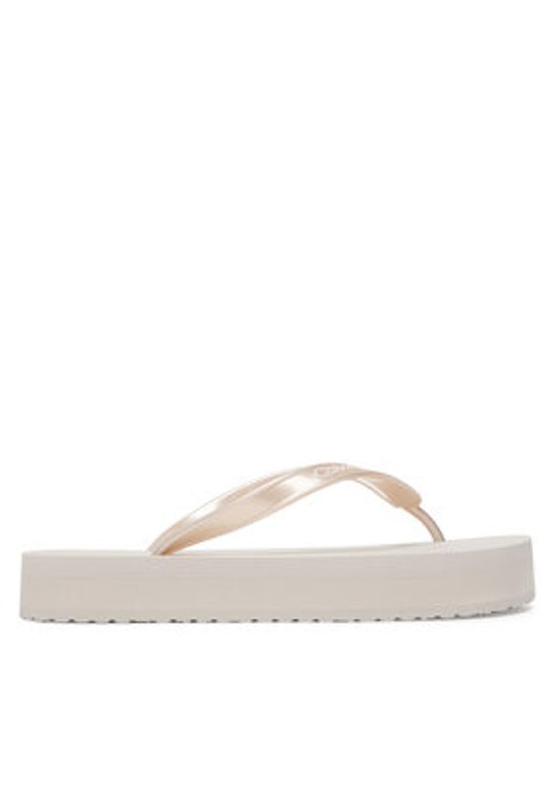 Calvin Klein Japonki Flatform Flip Flop Met Tpu HW0HW03120 Srebrny. Kolor: srebrny. Materiał: syntetyk
