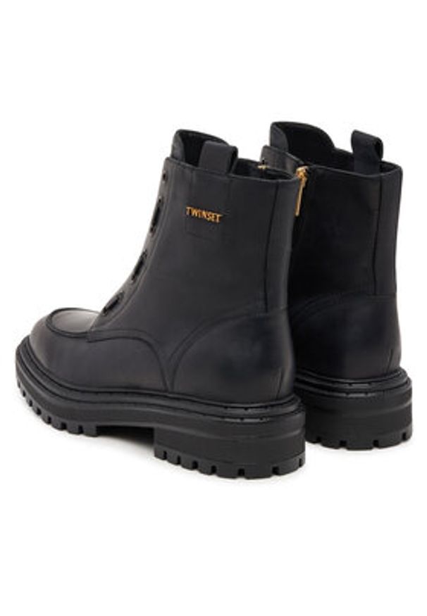 TwinSet - TWINSET Botki 252TCP184 Czarny. Kolor: czarny. Materiał: skóra