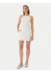 Calvin Klein Jeans Top Ponte LV044F206G Beżowy Slim Fit. Kolor: beżowy. Materiał: syntetyk #5