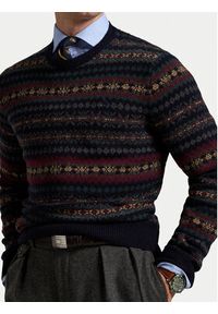 Polo Ralph Lauren Sweter 710981615001 Granatowy Regular Fit. Typ kołnierza: polo. Kolor: niebieski. Materiał: wełna #3