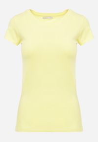 Renee - Żółty T-shirt Naerothee. Kolor: żółty. Materiał: bawełna. Długość rękawa: krótki rękaw. Długość: krótkie. Wzór: aplikacja, jednolity, gładki. Styl: klasyczny #3