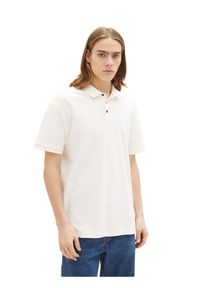 Tom Tailor Denim Polo 1035283 Biały. Typ kołnierza: polo. Kolor: biały. Materiał: bawełna