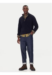 Barbour Sweter Holden MKN0837NY91 Granatowy Regular Fit. Kolor: niebieski. Materiał: wełna #4