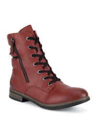Rieker Botki 72212-35 Czerwony. Kolor: czerwony. Materiał: materiał