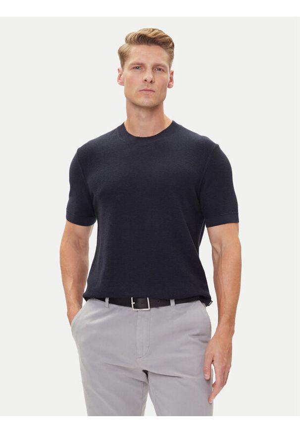 BOSS T-Shirt H-Ianni 50543161 Granatowy Regular Fit. Kolor: niebieski. Materiał: bawełna