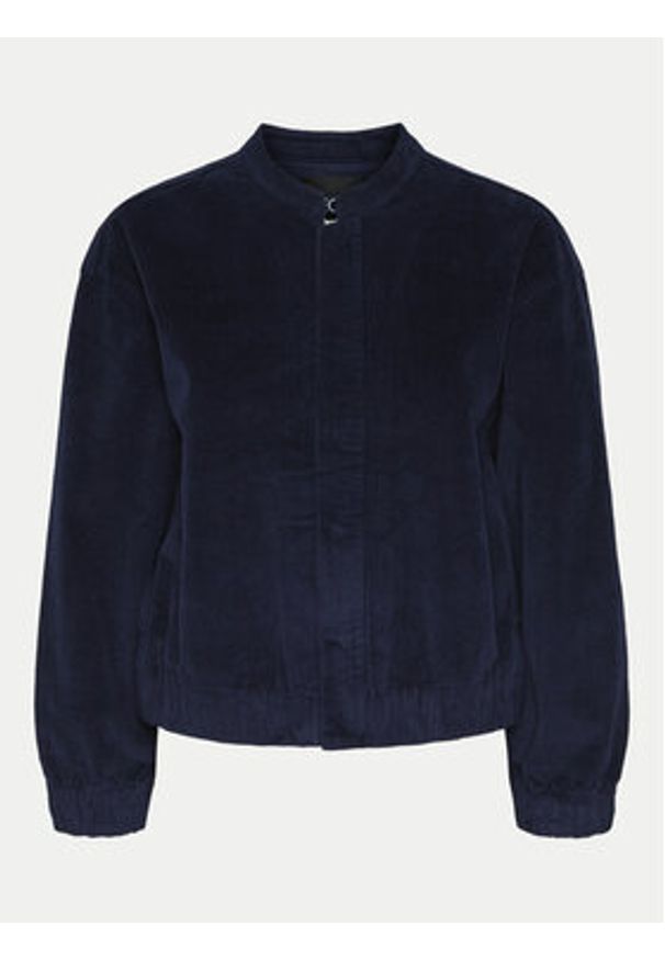 Pieces Kurtka bomber Rillo 17154209 Granatowy Regular Fit. Kolor: niebieski. Materiał: bawełna