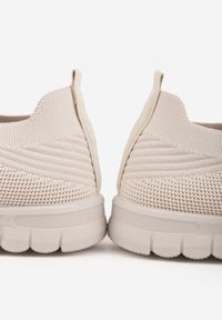 Born2be - Beżowe Sznurowane Buty Sportowe Sneakersy z Siateczki Caeolea. Okazja: na co dzień. Kolor: beżowy. Materiał: jeans. Sport: fitness, joga i pilates #2