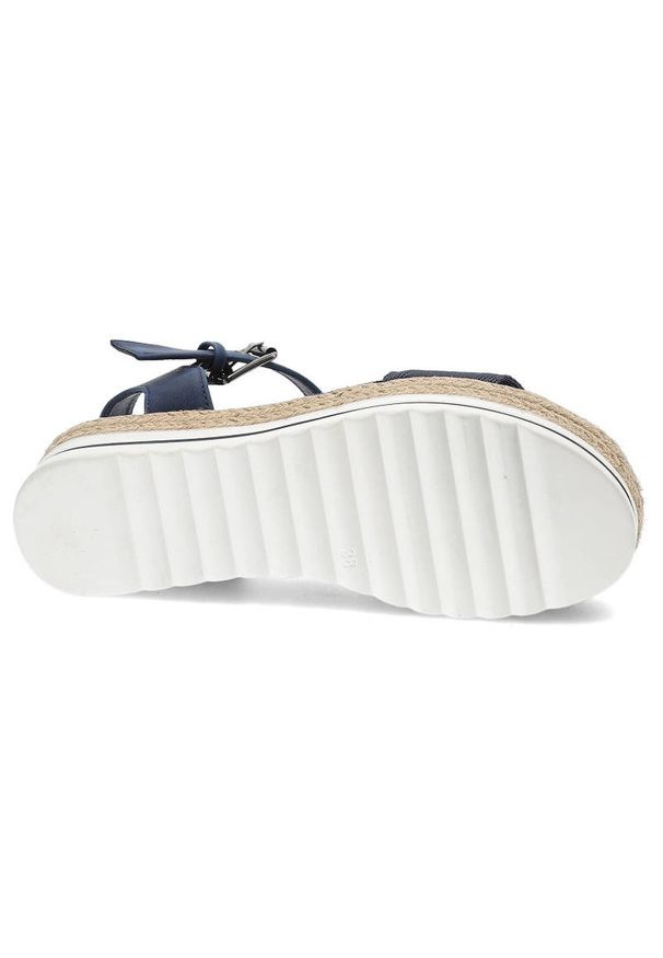 Big-Star - Granatowe Sandały Big Star Wygodne Buty Damskie. Okazja: na co dzień, na spacer. Zapięcie: pasek. Kolor: niebieski. Materiał: skóra ekologiczna, materiał. Szerokość cholewki: normalna. Wzór: paski. Sezon: lato. Styl: casual, boho, sportowy