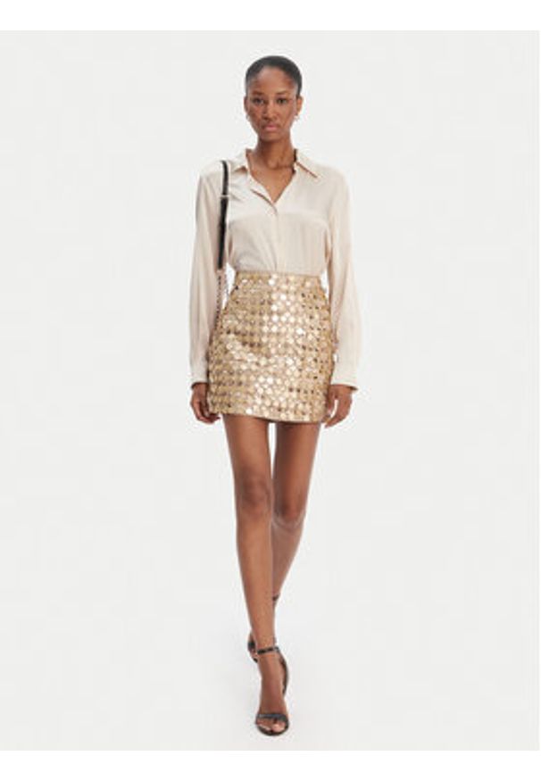 Guess Spódnica 180021 Złoty Classic Fit. Kolor: złoty. Materiał: syntetyk