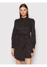 Sukienka koszulowa Vila. Kolor: czarny. Materiał: bawełna. Typ sukienki: koszulowe #1