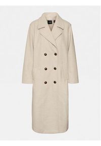 Vero Moda Curve Płaszcz przejściowy 10297180 Écru Regular Fit. Materiał: syntetyk