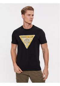 Guess T-Shirt Ss Cn Triangle M4RI38 J1314 Czarny Slim Fit. Kolor: czarny. Materiał: bawełna