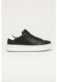 Karl Lagerfeld - Buty skórzane. Nosek buta: okrągły. Zapięcie: sznurówki. Kolor: czarny. Materiał: skóra. Szerokość cholewki: normalna #1
