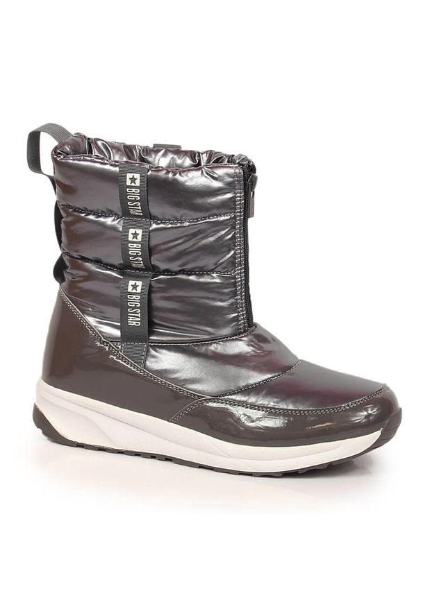 Big-Star - Śniegowce damskie metaliczne ocieplane srebrne Big Star KK274391. Kolor: srebrny. Materiał: skóra ekologiczna