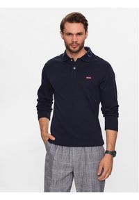 Guess Polo M3YP36 KBL51 Granatowy Slim Fit. Typ kołnierza: polo. Kolor: niebieski. Materiał: bawełna