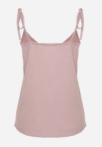 Born2be - Fioletowy Top z Modalem i Bawełną Ozdobiona Wiązaniem Lilacea. Okazja: na co dzień. Kolor: fioletowy. Materiał: bawełna. Wzór: aplikacja. Styl: casual, elegancki #6