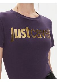 Just Cavalli T-Shirt 75PAHT00 Fioletowy Regular Fit. Kolor: fioletowy. Materiał: bawełna #5