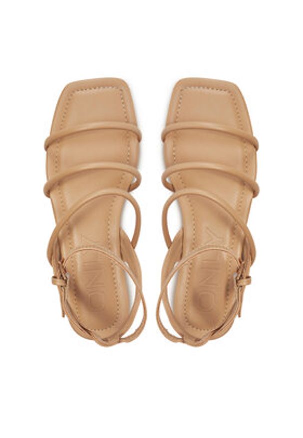 ONLY Shoes Sandały Onlmillie-5 15335569 Beżowy. Kolor: beżowy. Materiał: skóra