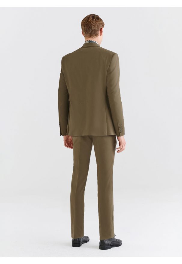 Pako Lorente - PAKO LORENTE – Zielona marynarka garniturowa z wełną. Okazja: na co dzień. Kolor: zielony. Materiał: wełna. Styl: casual