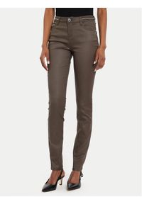 Morgan Spodnie materiałowe 212-PALONA Brązowy Slim Fit. Kolor: brązowy. Materiał: syntetyk, bawełna #1