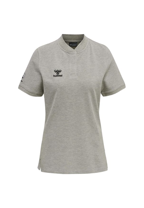 Damska koszulka polo Hummel Move Grid. Okazja: na co dzień. Typ kołnierza: polo. Kolor: szary. Styl: sportowy, elegancki, casual