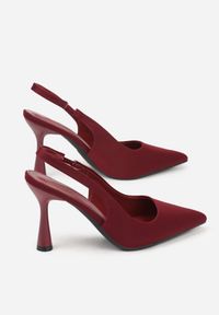 Renee - Bordowe Sandały ze Szpiczastym Noskiem Jolaia. Nosek buta: szpiczasty. Zapięcie: bez zapięcia. Kolor: czerwony. Obcas: na szpilce #3