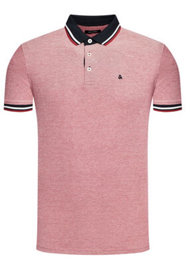 Jack & Jones Polo Paulos 12136668 Czerwony Slim Fit. Typ kołnierza: polo. Kolor: czerwony. Materiał: bawełna