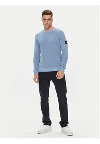 Calvin Klein Jeans Sweter J30J323989 Niebieski Regular Fit. Kolor: niebieski. Materiał: bawełna