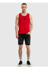 Big-Star - Koszulka męska bez rękawów z logo BIG STAR czerwona Jacke 603. Okazja: na co dzień. Kolor: czerwony. Materiał: bawełna, tkanina, dzianina. Długość rękawa: bez rękawów. Wzór: nadruk. Styl: casual, sportowy #2