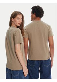 AMI PARIS T-Shirt HTS060.724 Khaki Regular Fit. Kolor: brązowy. Materiał: bawełna #3
