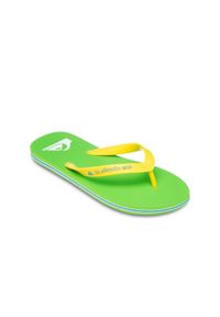 Quiksilver - Klapki dla Mężczyzn MOLOKAI CORE. Okazja: na plażę. Kolor: zielony. Materiał: guma, syntetyk. Wzór: paski. Styl: sportowy