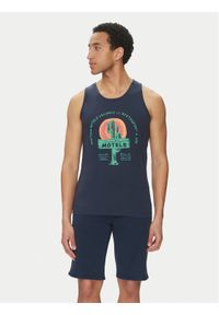 Blend Tank top 20718290 Granatowy Regular Fit. Kolor: niebieski. Materiał: bawełna #1