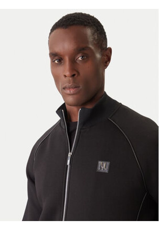 Karl Lagerfeld - KARL LAGERFELD Bluza 705041 554907 Czarny Regular Fit. Typ kołnierza: dekolt w karo. Kolor: czarny. Materiał: bawełna