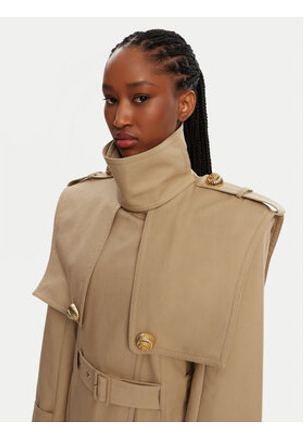 Balmain Trencz DF0TL155CF48 Beżowy Regular Fit. Kolor: beżowy. Materiał: bawełna