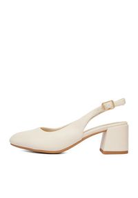 Rieker Czółenka 44751-61 Écru. Kolor: kremowy. Materiał: materiał #2