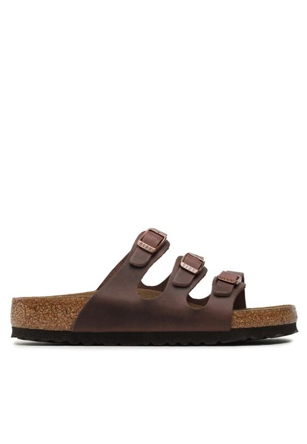 Birkenstock Klapki Florida 53901 Brązowy. Kolor: brązowy. Materiał: skóra