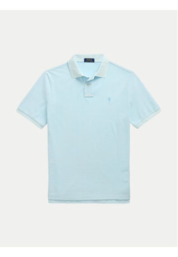 Polo Ralph Lauren Polo 710969626002 Błękitny Custom Slim Fit. Typ kołnierza: polo. Kolor: niebieski. Materiał: bawełna
