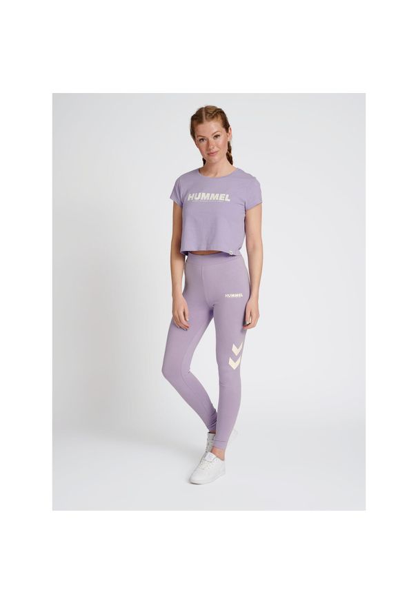 Damska koszulka crop top Hummel Legacy. Kolor: różowy, wielokolorowy, fioletowy