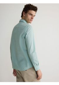 Reserved - Koszula w paski regular fit - jasnoniebieski. Kolor: niebieski. Materiał: bawełna, tkanina. Wzór: paski #1